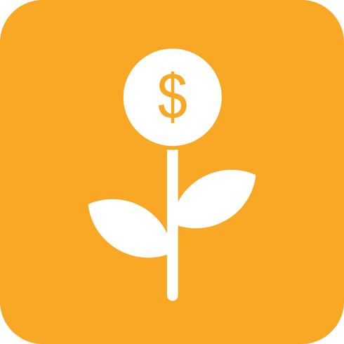 icono de vector dólar planta