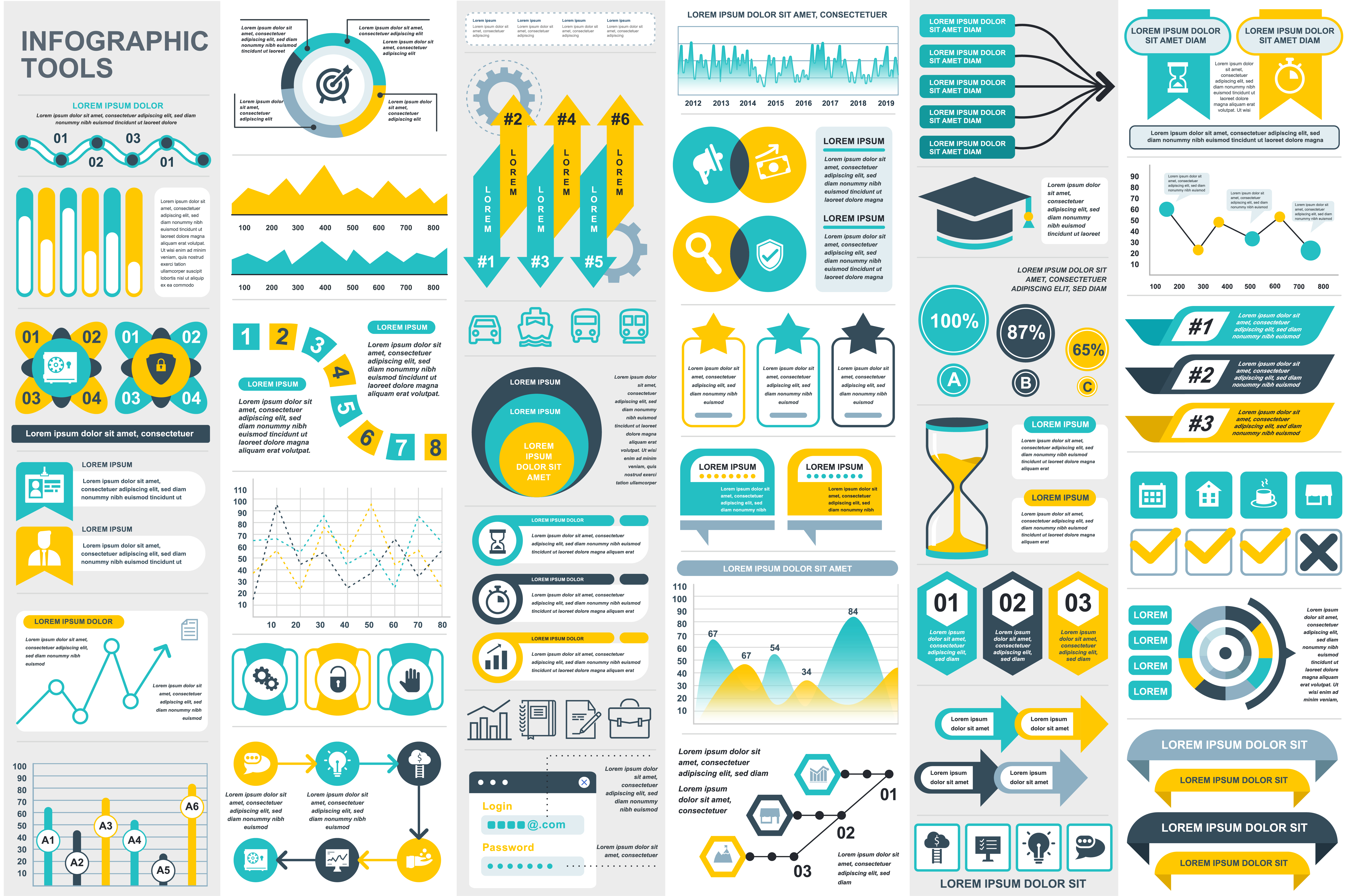Infographic elements data visualization vector design template 338233