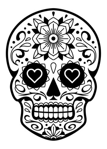 Vector Mexican Skull with Patterns