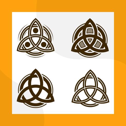 Flat Modern Triquetra Trinity Knot Vector Collection