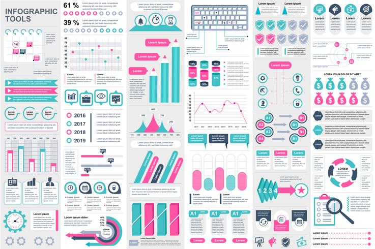 Infographic elements data visualization vector design template