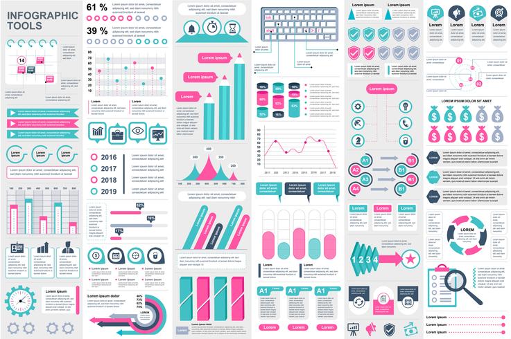 Plantilla de diseño de vector de visualización de datos elementos infográficos