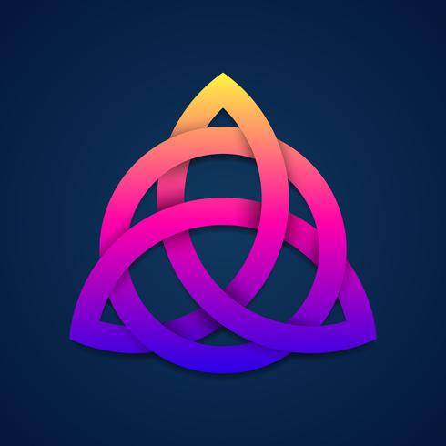 Triquetra Colorful Trinity Knot Wiccan Symbol For Protection vector