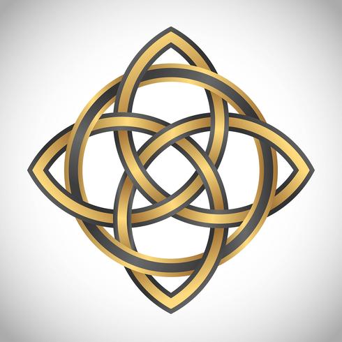 Triquetra Symbol Gold Square vector