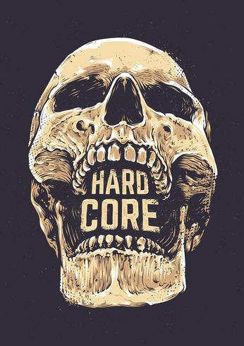 Hard Core Skull vector