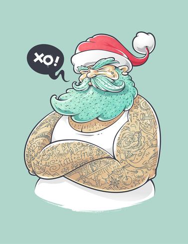 Hipster Claus vector