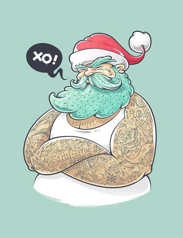 hipster claus vector