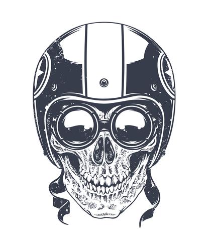 Dotwork Rider Skull vector