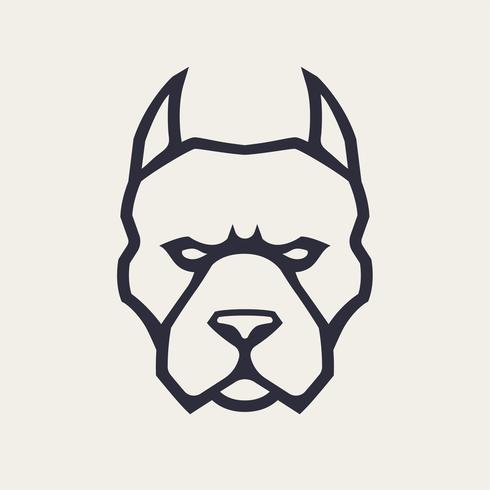 Icono de vector de mascota pitbull