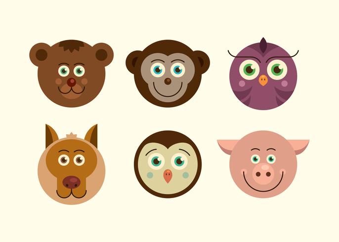 Animal faces vector