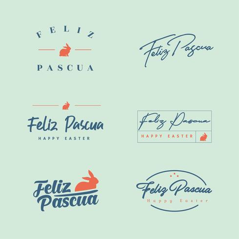 Feliz Pascua Typography Pack vector