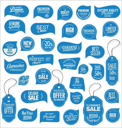 Modern badges stickers and labels collection vector