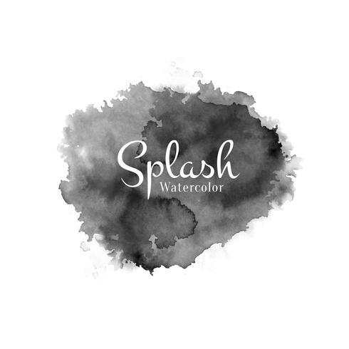 Abstract black watercolor splash design vector