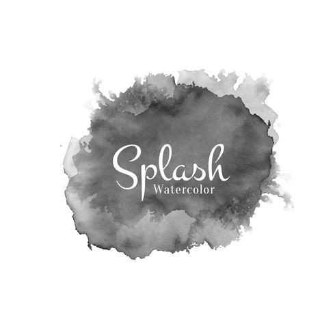 Abstract black watercolor splash design vector