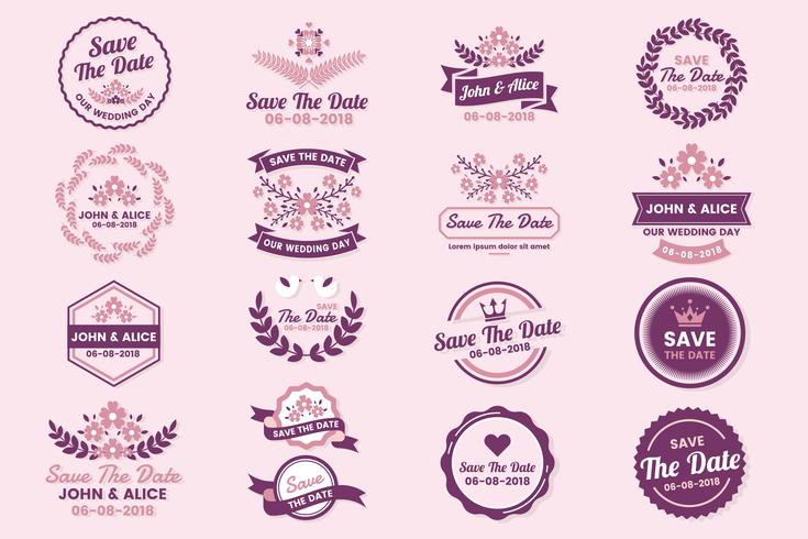 Wedding Retro Vintage Vector Label