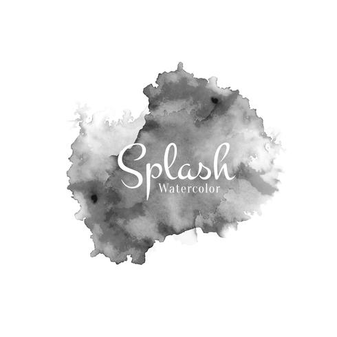 Black watercolor splash design background vector