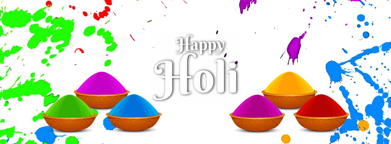 Abstract Happy Holi festival banner template vector