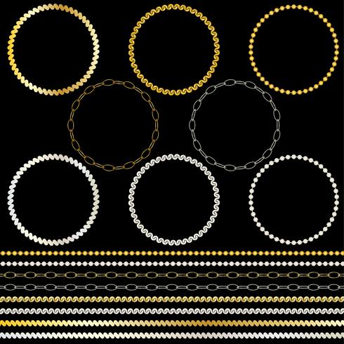 metal chains frames and borders vector