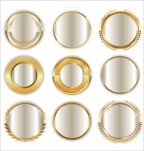 Luxury premium golden badges and labels vector