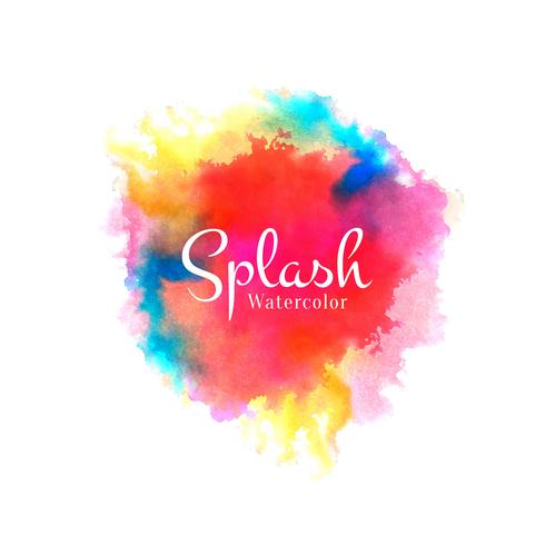 Colorful watercolor splash design background vector