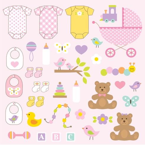 baby girl clipart vector