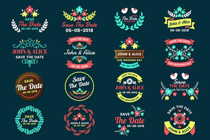 Boda Retro Vintage Vector Label