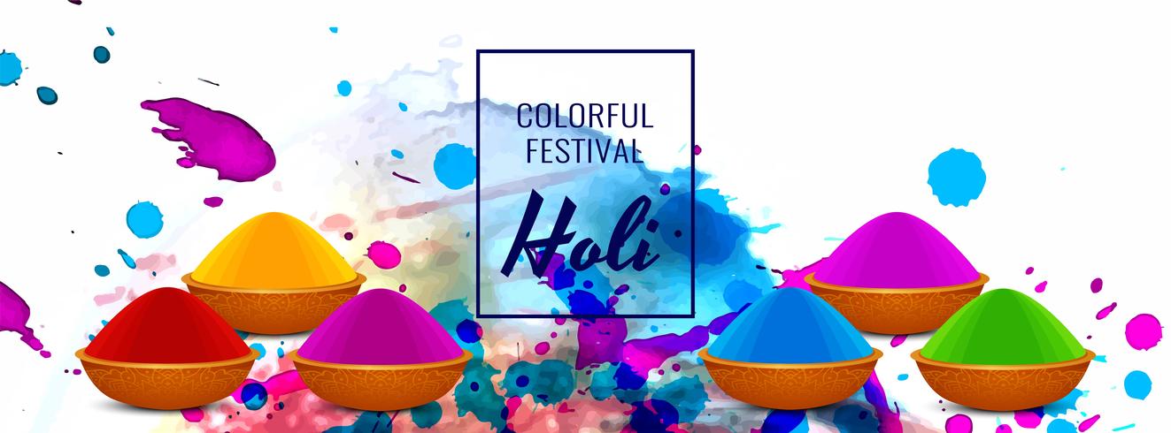 Abstract Happy Holi festival colorful banner vector