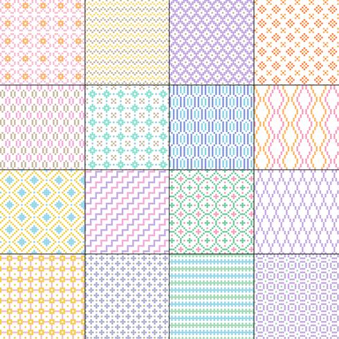 small seamless geometric patterns vector