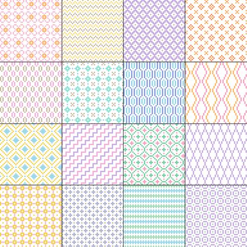 small seamless geometric patterns vector