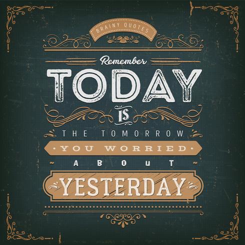 Vintage Calligraphic Motivation Quote Poster vector