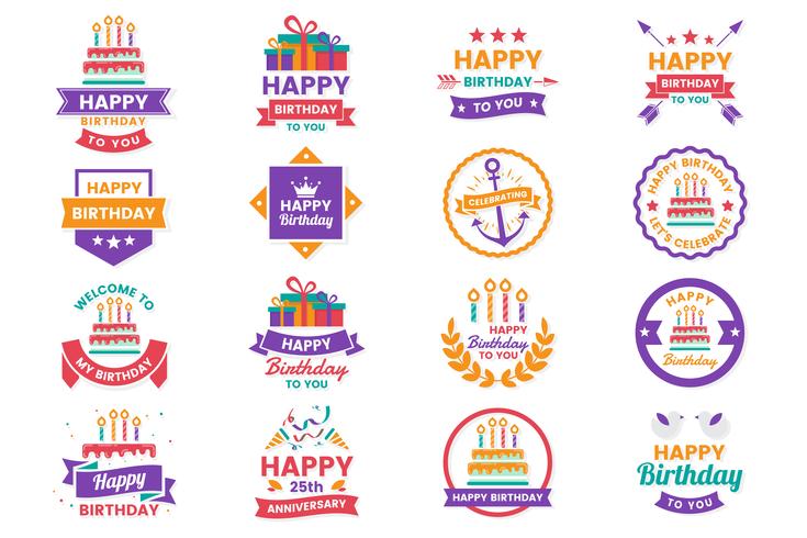 Happy Birthday Vector Logo for banner