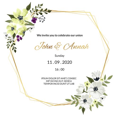 Invitación de boda corona vector