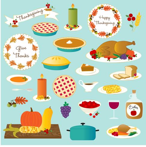 thanksgiving food vector