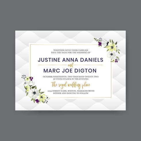 White Flower Wedding Design vector