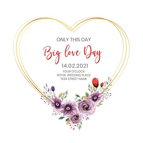 Valentine Heart Floral Template vector