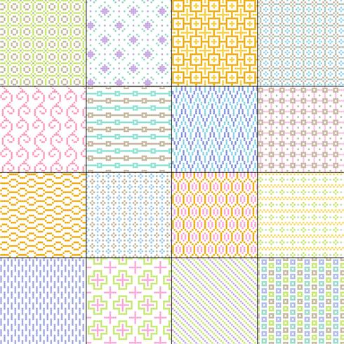 small pastel geometric seamless patterns vector