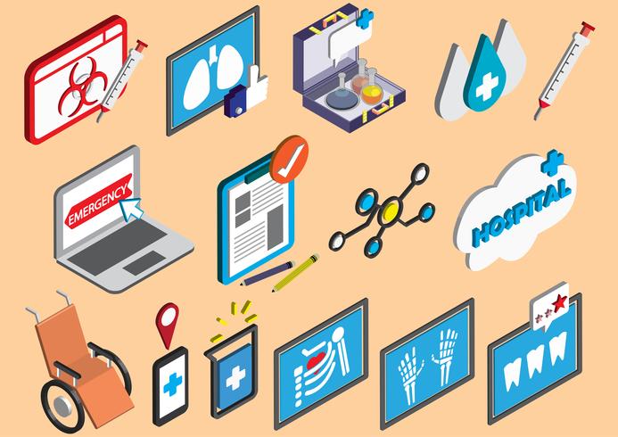 illustration of info graphic hospital icons set concept vector