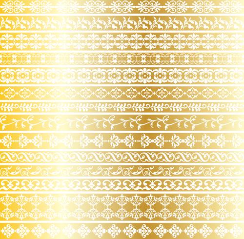 gold ornate border patterns vector