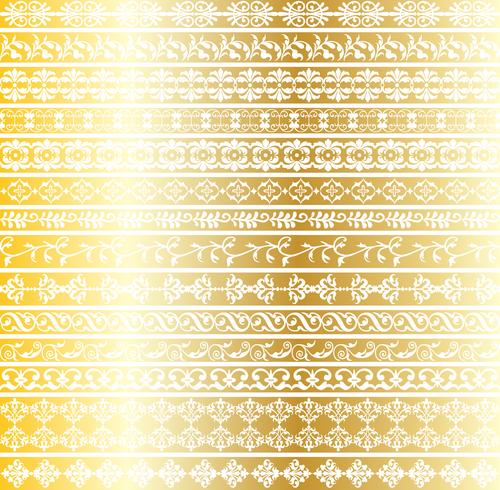 gold ornate border patterns vector