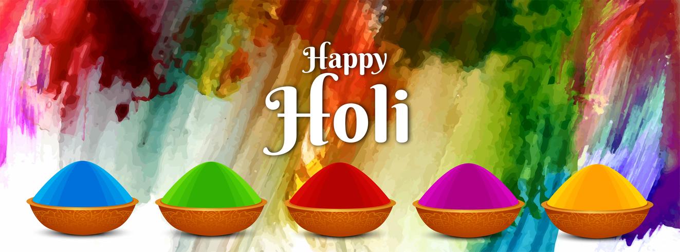 Abstract Happy Holi festival banner template vector