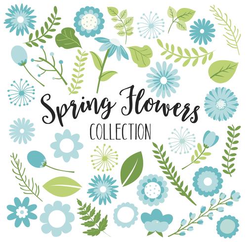 Blue Spring Flowers vector