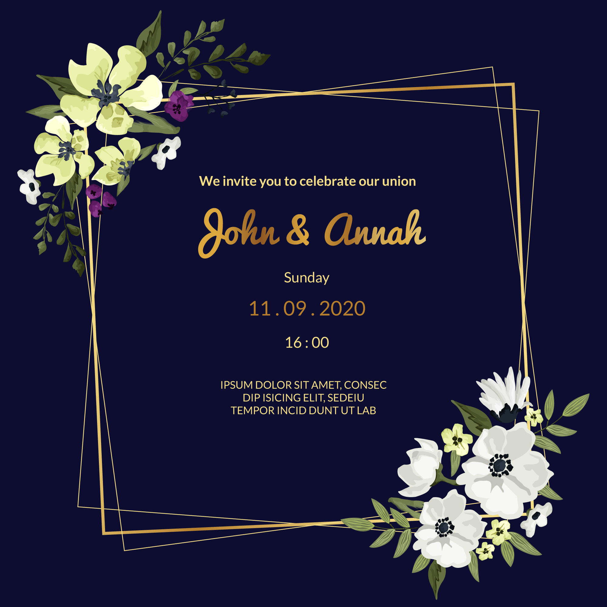 Blue Wedding Invitation Free Vector Art - (870 Free Downloads)