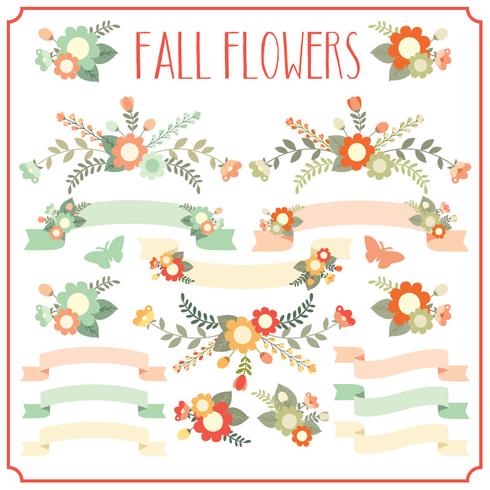 Fall Floral Elements vector