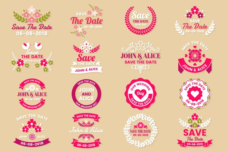 Wedding Retro Vintage Vector Label