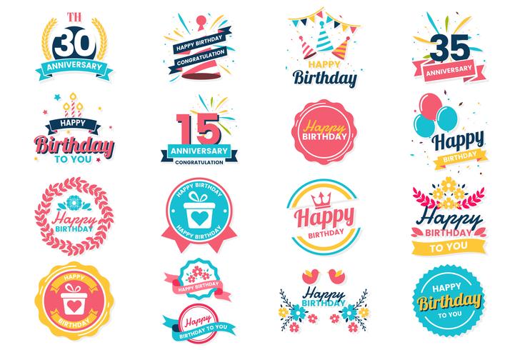 Happy Birthday Vector Logo for banner