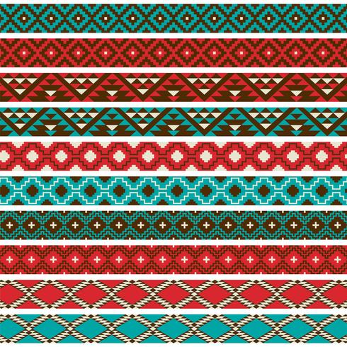 Native American border patterns vector