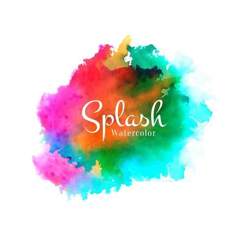 Abstract colorful watercolor splash design vector