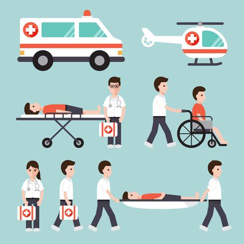 Personajes médicos y hospitalarios. vector