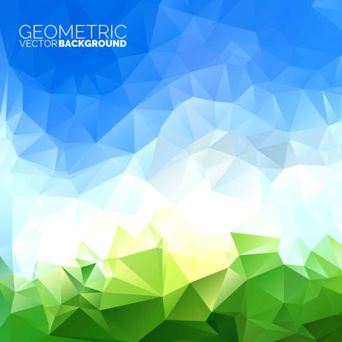 Vector geometric triangles background. Abstract polygonal sky design.