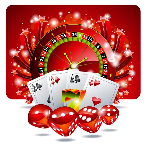 Vector gambling illustration with casino elements